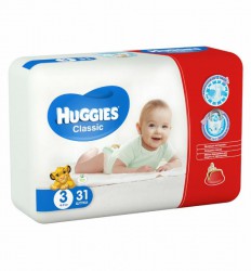 Подгузники 31 шт. Huggies классик миди 4-9 кг